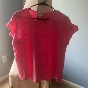 Ladies pink eyelet Lacey design T shirt